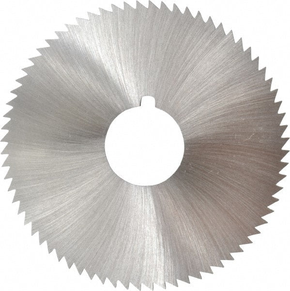 Made in USA - 2-3/4" Diam x 0.072" Blade Thickness x 3/4" Arbor Hole Diam, 72 Tooth Slitting and Slotting Saw - Arbor Connection, Right Hand, Uncoated, High Speed Steel, Concave Ground, Contains Keyway - Exact Tooling