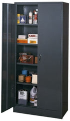 Edsal - 4 Shelf Combination Storage Cabinet - Steel, 36" Wide x 18" Deep x 78" High, Med Grey - Exact Tooling