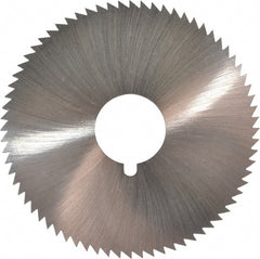 Made in USA - 2-3/4" Diam x 0.091" Blade Thickness x 3/4" Arbor Hole Diam, 72 Tooth Slitting and Slotting Saw - Arbor Connection, Right Hand, Uncoated, High Speed Steel, Concave Ground, Contains Keyway - Exact Tooling