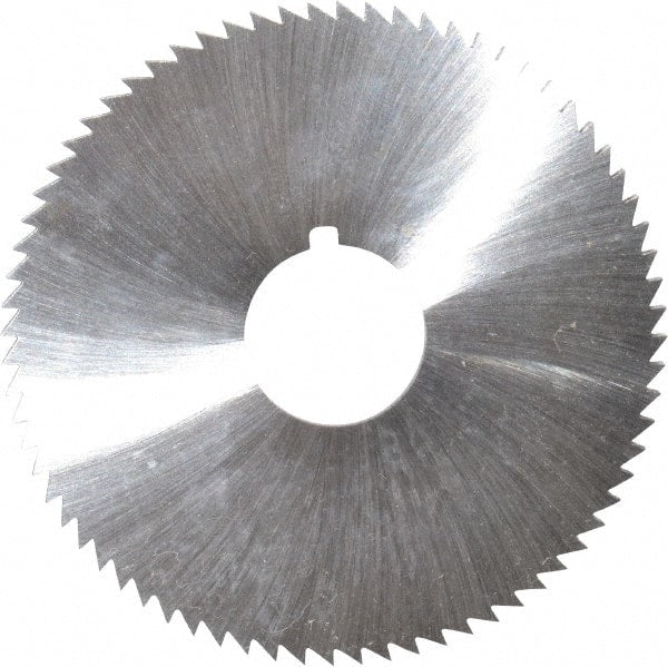 Made in USA - 2-3/4" Diam x 0.114" Blade Thickness x 3/4" Arbor Hole Diam, 72 Tooth Slitting and Slotting Saw - Arbor Connection, Right Hand, Uncoated, High Speed Steel, Concave Ground, Contains Keyway - Exact Tooling