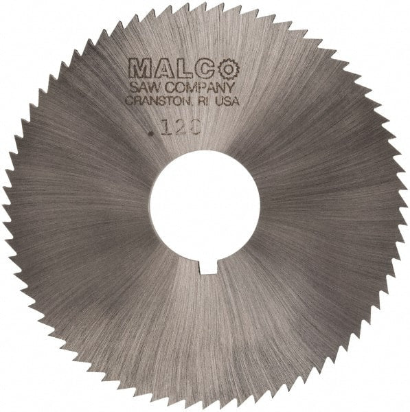 Made in USA - 2-3/4" Diam x 0.128" Blade Thickness x 3/4" Arbor Hole Diam, 72 Tooth Slitting and Slotting Saw - Arbor Connection, Right Hand, Uncoated, High Speed Steel, Concave Ground, Contains Keyway - Exact Tooling