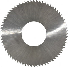 Made in USA - 2-3/4" Diam x 0.014" Blade Thickness x 1" Arbor Hole Diam, 72 Tooth Slitting and Slotting Saw - Arbor Connection, Right Hand, Uncoated, High Speed Steel, Concave Ground, Contains Keyway - Exact Tooling