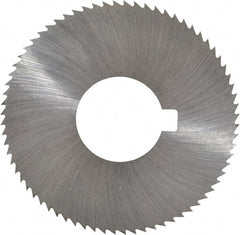 Made in USA - 2-3/4" Diam x 0.016" Blade Thickness x 1" Arbor Hole Diam, 72 Tooth Slitting and Slotting Saw - Arbor Connection, Right Hand, Uncoated, High Speed Steel, Concave Ground, Contains Keyway - Exact Tooling