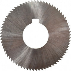 Made in USA - 2-3/4" Diam x 0.02" Blade Thickness x 1" Arbor Hole Diam, 72 Tooth Slitting and Slotting Saw - Arbor Connection, Right Hand, Uncoated, High Speed Steel, Concave Ground, Contains Keyway - Exact Tooling