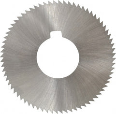 Made in USA - 2-3/4" Diam x 0.023" Blade Thickness x 1" Arbor Hole Diam, 72 Tooth Slitting and Slotting Saw - Arbor Connection, Right Hand, Uncoated, High Speed Steel, Concave Ground, Contains Keyway - Exact Tooling