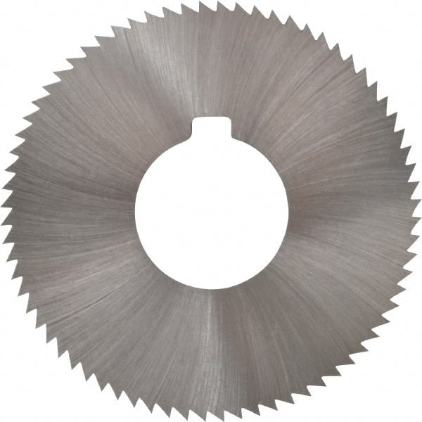 Made in USA - 2-3/4" Diam x 0.032" Blade Thickness x 1" Arbor Hole Diam, 72 Tooth Slitting and Slotting Saw - Arbor Connection, Right Hand, Uncoated, High Speed Steel, Concave Ground, Contains Keyway - Exact Tooling
