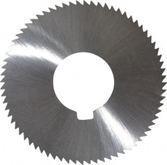Made in USA - 2-3/4" Diam x 0.045" Blade Thickness x 1" Arbor Hole Diam, 72 Tooth Slitting and Slotting Saw - Arbor Connection, Right Hand, Uncoated, High Speed Steel, Concave Ground, Contains Keyway - Exact Tooling