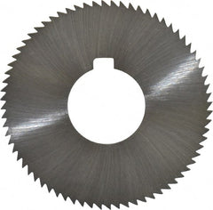 Made in USA - 2-3/4" Diam x 0.057" Blade Thickness x 1" Arbor Hole Diam, 72 Tooth Slitting and Slotting Saw - Arbor Connection, Right Hand, Uncoated, High Speed Steel, Concave Ground, Contains Keyway - Exact Tooling