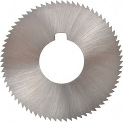 Made in USA - 2-3/4" Diam x 0.072" Blade Thickness x 1" Arbor Hole Diam, 72 Tooth Slitting and Slotting Saw - Arbor Connection, Right Hand, Uncoated, High Speed Steel, Concave Ground, Contains Keyway - Exact Tooling