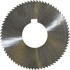 Made in USA - 2-3/4" Diam x 0.081" Blade Thickness x 1" Arbor Hole Diam, 72 Tooth Slitting and Slotting Saw - Arbor Connection, Right Hand, Uncoated, High Speed Steel, Concave Ground, Contains Keyway - Exact Tooling