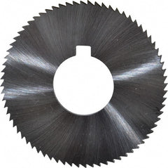 Made in USA - 2-3/4" Diam x 0.102" Blade Thickness x 1" Arbor Hole Diam, 72 Tooth Slitting and Slotting Saw - Arbor Connection, Right Hand, Uncoated, High Speed Steel, Concave Ground, Contains Keyway - Exact Tooling