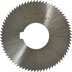Made in USA - 2-3/4" Diam x 0.128" Blade Thickness x 1" Arbor Hole Diam, 72 Tooth Slitting and Slotting Saw - Arbor Connection, Right Hand, Uncoated, High Speed Steel, Concave Ground, Contains Keyway - Exact Tooling