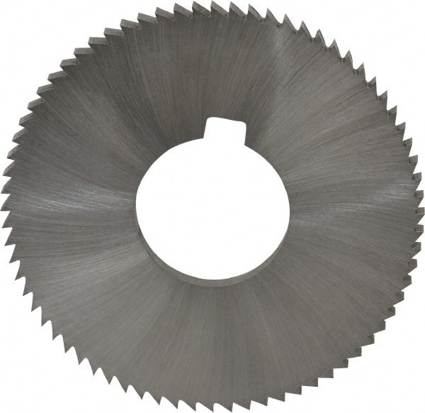 Made in USA - 2-3/4" Diam x 0.162" Blade Thickness x 1" Arbor Hole Diam, 72 Tooth Slitting and Slotting Saw - Arbor Connection, Right Hand, Uncoated, High Speed Steel, Concave Ground, Contains Keyway - Exact Tooling