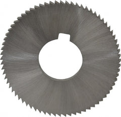 Made in USA - 2-3/4" Diam x 0.162" Blade Thickness x 1" Arbor Hole Diam, 72 Tooth Slitting and Slotting Saw - Arbor Connection, Right Hand, Uncoated, High Speed Steel, Concave Ground, Contains Keyway - Exact Tooling