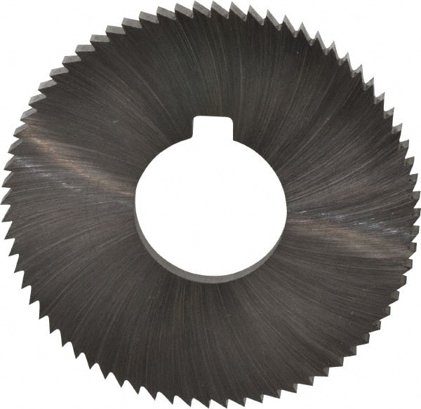 Made in USA - 2-3/4" Diam x 0.182" Blade Thickness x 1" Arbor Hole Diam, 72 Tooth Slitting and Slotting Saw - Arbor Connection, Right Hand, Uncoated, High Speed Steel, Concave Ground, Contains Keyway - Exact Tooling