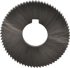 Made in USA - 2-3/4" Diam x 0.182" Blade Thickness x 1" Arbor Hole Diam, 72 Tooth Slitting and Slotting Saw - Arbor Connection, Right Hand, Uncoated, High Speed Steel, Concave Ground, Contains Keyway - Exact Tooling