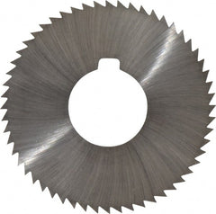 Made in USA - 2-3/4" Diam x 0.025" Blade Thickness x 1" Arbor Hole Diam, 56 Tooth Slitting and Slotting Saw - Arbor Connection, Right Hand, Uncoated, High Speed Steel, Concave Ground, Contains Keyway - Exact Tooling