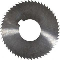 Made in USA - 2-3/4" Diam x 0.036" Blade Thickness x 1" Arbor Hole Diam, 56 Tooth Slitting and Slotting Saw - Arbor Connection, Right Hand, Uncoated, High Speed Steel, Concave Ground, Contains Keyway - Exact Tooling