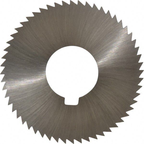 Made in USA - 2-3/4" Diam x 0.04" Blade Thickness x 1" Arbor Hole Diam, 56 Tooth Slitting and Slotting Saw - Arbor Connection, Right Hand, Uncoated, High Speed Steel, Concave Ground, Contains Keyway - Exact Tooling