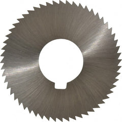 Made in USA - 2-3/4" Diam x 0.04" Blade Thickness x 1" Arbor Hole Diam, 56 Tooth Slitting and Slotting Saw - Arbor Connection, Right Hand, Uncoated, High Speed Steel, Concave Ground, Contains Keyway - Exact Tooling