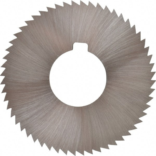 Made in USA - 2-3/4" Diam x 0.064" Blade Thickness x 1" Arbor Hole Diam, 56 Tooth Slitting and Slotting Saw - Arbor Connection, Right Hand, Uncoated, High Speed Steel, Concave Ground, Contains Keyway - Exact Tooling