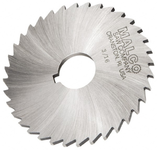 Made in USA - 6" Diam x 3/16" Blade Thickness x 1-1/4" Arbor Hole Diam, 44 Tooth Slitting and Slotting Saw - Arbor Connection, Right Hand, Uncoated, High Speed Steel, Concave Ground, Contains Keyway - Exact Tooling