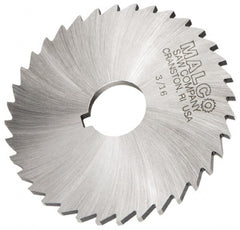 Made in USA - 6" Diam x 3/16" Blade Thickness x 1-1/4" Arbor Hole Diam, 44 Tooth Slitting and Slotting Saw - Arbor Connection, Right Hand, Uncoated, High Speed Steel, Concave Ground, Contains Keyway - Exact Tooling