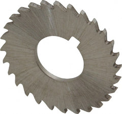 Made in USA - 1-1/4" Diam x 1/16" Blade Thickness x 1/2" Arbor Hole Diam, 28 Tooth Slitting and Slotting Saw - Arbor Connection, Right Hand, Uncoated, High Speed Steel, Concave Ground, Contains Keyway - Exact Tooling