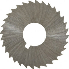 Made in USA - 1-1/2" Diam x 1/32" Blade Thickness x 1/2" Arbor Hole Diam, 32 Tooth Slitting and Slotting Saw - Arbor Connection, Right Hand, Uncoated, High Speed Steel, Concave Ground, Contains Keyway - Exact Tooling