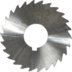 Made in USA - 1-1/2" Diam x 1/16" Blade Thickness x 1/2" Arbor Hole Diam, 26 Tooth Slitting and Slotting Saw - Arbor Connection, Right Hand, Uncoated, High Speed Steel, Concave Ground, Contains Keyway - Exact Tooling