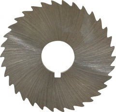 Made in USA - 1-3/4" Diam x 1/32" Blade Thickness x 1/2" Arbor Hole Diam, 34 Tooth Slitting and Slotting Saw - Arbor Connection, Right Hand, Uncoated, High Speed Steel, Concave Ground, Contains Keyway - Exact Tooling