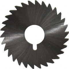 Made in USA - 1-3/4" Diam x 3/32" Blade Thickness x 1/2" Arbor Hole Diam, 30 Tooth Slitting and Slotting Saw - Arbor Connection, Right Hand, Uncoated, High Speed Steel, Concave Ground, Contains Keyway - Exact Tooling