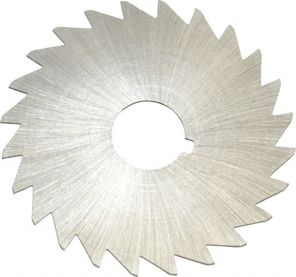 Made in USA - 2" Diam x 1/32" Blade Thickness x 1/2" Arbor Hole Diam, 24 Tooth Slitting and Slotting Saw - Arbor Connection, Right Hand, Uncoated, High Speed Steel, Concave Ground, Contains Keyway - Exact Tooling