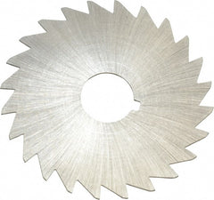 Made in USA - 2" Diam x 1/32" Blade Thickness x 1/2" Arbor Hole Diam, 24 Tooth Slitting and Slotting Saw - Arbor Connection, Right Hand, Uncoated, High Speed Steel, Concave Ground, Contains Keyway - Exact Tooling