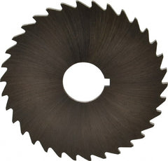 Made in USA - 2" Diam x 1/16" Blade Thickness x 1/2" Arbor Hole Diam, 34 Tooth Slitting and Slotting Saw - Arbor Connection, Right Hand, Uncoated, High Speed Steel, Concave Ground, Contains Keyway - Exact Tooling