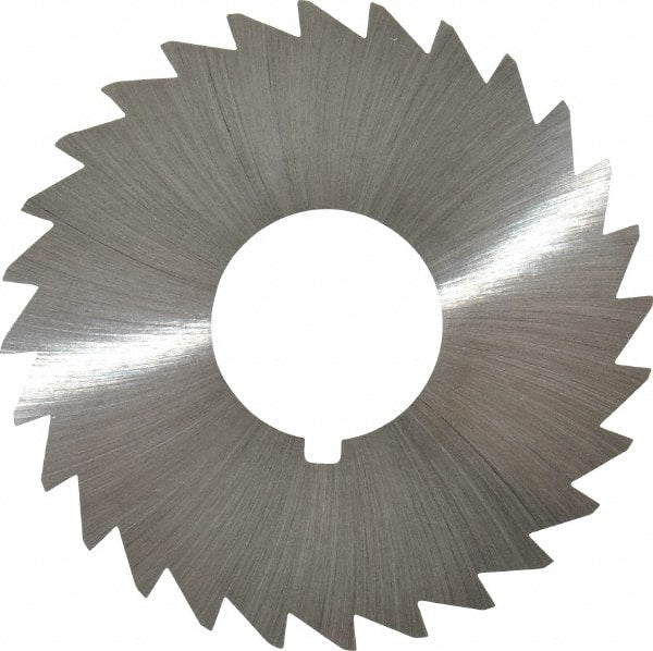 Made in USA - 2-1/2" Diam x 1/32" Blade Thickness x 7/8" Arbor Hole Diam, 28 Tooth Slitting and Slotting Saw - Arbor Connection, Right Hand, Uncoated, High Speed Steel, Concave Ground, Contains Keyway - Exact Tooling