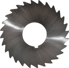 Made in USA - 2-1/2" Diam x 3/64" Blade Thickness x 7/8" Arbor Hole Diam, 28 Tooth Slitting and Slotting Saw - Arbor Connection, Right Hand, Uncoated, High Speed Steel, Concave Ground, Contains Keyway - Exact Tooling