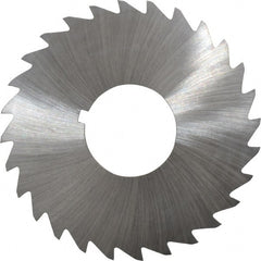 Made in USA - 2-1/2" Diam x 1/16" Blade Thickness x 7/8" Arbor Hole Diam, 28 Tooth Slitting and Slotting Saw - Arbor Connection, Right Hand, Uncoated, High Speed Steel, Concave Ground, Contains Keyway - Exact Tooling