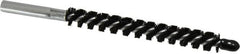 Schaefer Brush - 4" Brush Length, 7/16" Diam, Nylon Single Stem, Single Spiral Condenser Tube Brush - 6-1/4" Long, Nylon, 12-24 Female Connection - Exact Tooling