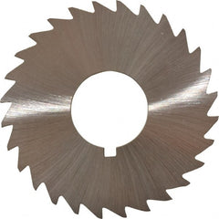 Made in USA - 2-1/2" Diam x 1/8" Blade Thickness x 7/8" Arbor Hole Diam, 28 Tooth Slitting and Slotting Saw - Arbor Connection, Right Hand, Uncoated, High Speed Steel, Concave Ground, Contains Keyway - Exact Tooling