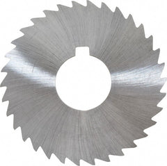Made in USA - 3" Diam x 1/32" Blade Thickness x 1" Arbor Hole Diam, 34 Tooth Slitting and Slotting Saw - Arbor Connection, Right Hand, Uncoated, High Speed Steel, Concave Ground, Contains Keyway - Exact Tooling