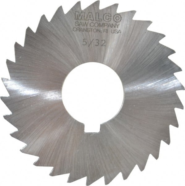 Made in USA - 3" Diam x 5/32" Blade Thickness x 1" Arbor Hole Diam, 30 Tooth Slitting and Slotting Saw - Arbor Connection, Right Hand, Uncoated, High Speed Steel, Concave Ground, Contains Keyway - Exact Tooling