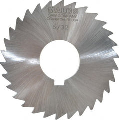 Made in USA - 3" Diam x 5/32" Blade Thickness x 1" Arbor Hole Diam, 30 Tooth Slitting and Slotting Saw - Arbor Connection, Right Hand, Uncoated, High Speed Steel, Concave Ground, Contains Keyway - Exact Tooling