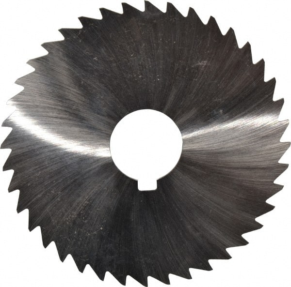 Made in USA - 4" Diam x 3/64" Blade Thickness x 1" Arbor Hole Diam, 40 Tooth Slitting and Slotting Saw - Arbor Connection, Right Hand, Uncoated, High Speed Steel, Concave Ground, Contains Keyway - Exact Tooling