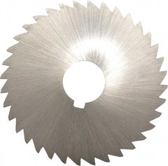 Made in USA - 4" Diam x 1/16" Blade Thickness x 1" Arbor Hole Diam, 36 Tooth Slitting and Slotting Saw - Arbor Connection, Right Hand, Uncoated, High Speed Steel, Concave Ground, Contains Keyway - Exact Tooling