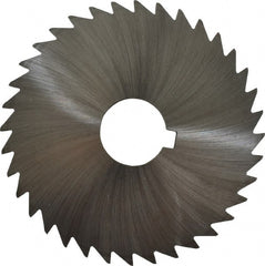 Made in USA - 4" Diam x 3/32" Blade Thickness x 1" Arbor Hole Diam, 36 Tooth Slitting and Slotting Saw - Arbor Connection, Right Hand, Uncoated, High Speed Steel, Concave Ground, Contains Keyway - Exact Tooling