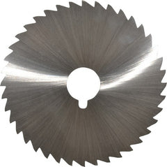 Made in USA - 5" Diam x 1/16" Blade Thickness x 1" Arbor Hole Diam, 40 Tooth Slitting and Slotting Saw - Arbor Connection, Right Hand, Uncoated, High Speed Steel, Concave Ground, Contains Keyway - Exact Tooling