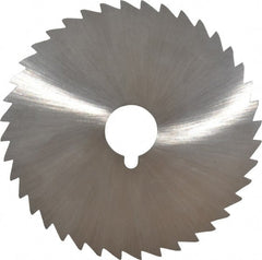 Made in USA - 5" Diam x 3/32" Blade Thickness x 1" Arbor Hole Diam, 40 Tooth Slitting and Slotting Saw - Arbor Connection, Right Hand, Uncoated, High Speed Steel, Concave Ground, Contains Keyway - Exact Tooling