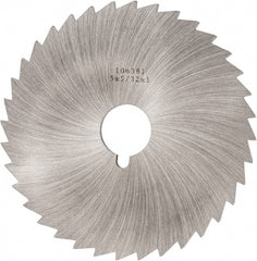 Made in USA - 5" Diam x 5/32" Blade Thickness x 1" Arbor Hole Diam, 36 Tooth Slitting and Slotting Saw - Arbor Connection, Right Hand, Uncoated, High Speed Steel, Concave Ground, Contains Keyway - Exact Tooling
