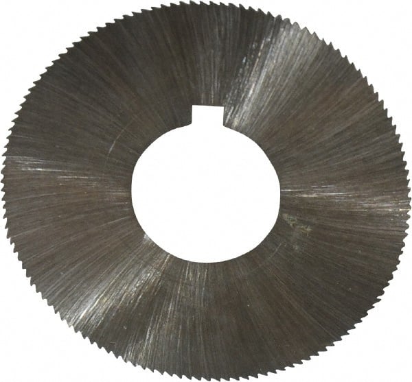 Made in USA - 1-3/4" Diam x 0.006" Blade Thickness x 5/8" Arbor Hole Diam, 132 Tooth Slitting and Slotting Saw - Arbor Connection, Right Hand, Uncoated, High Speed Steel, Concave Ground, Contains Keyway - Exact Tooling